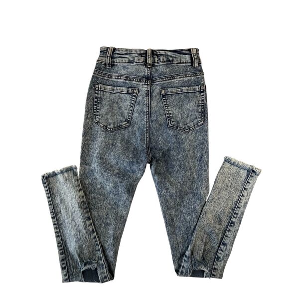 Forever 21 Jeans Women 24 Mid Rise Distressed Destroyed Skinny Stretch (W20 L27) - Picture 8 of 16